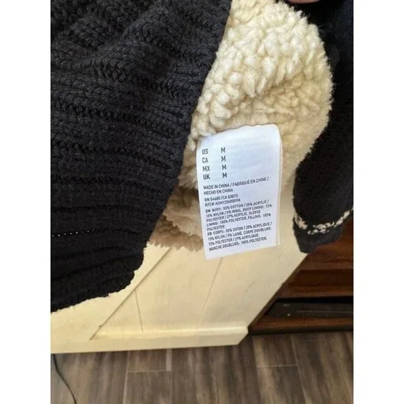 American Eagle Zip Up Sherpa Sweater Jacket - Picture 4 of 4